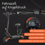 JOYOR S8E Elektroroller mit Sitz 45 km/h E-Scooter (10 Zoll, Schwarz) – Bild 3