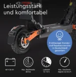 JOYOR S8E Elektroroller mit Sitz 45 km/h E-Scooter (10 Zoll, Schwarz) – Bild 6