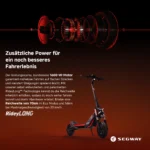 SEGWAY ZT3 Pro D E-Scooter (11 Zoll, Schwarz / Rot) – Bild 3