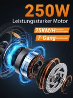 HILLMILES Mileport Kompakt-/Faltrad (Laufradgröße: 20 Zoll, Unisex-Rad, Grün) – Bild 2