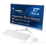 CSL Unity F27W-ALS, All-in-One-PC mit 27 Zoll Display, 16 GB RAM, 2000 GB SSD, Weiß